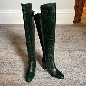 Aquatalia 70mm Florina Mock-Croc Over-the-Knee Boots